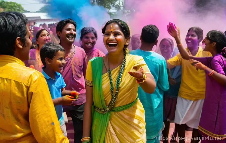 가이아나에서 현지인과 소통하는 법 - **Prompt:** Inside a cozy, rustic local 'warung' or small cafe in Guyana, a Malaysian man in his ear...