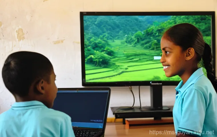 가이아나의 지역 사회 프로젝트 - A bustling and joyful scene in a rural Guyanese village, showcasing community spirit and local innov...